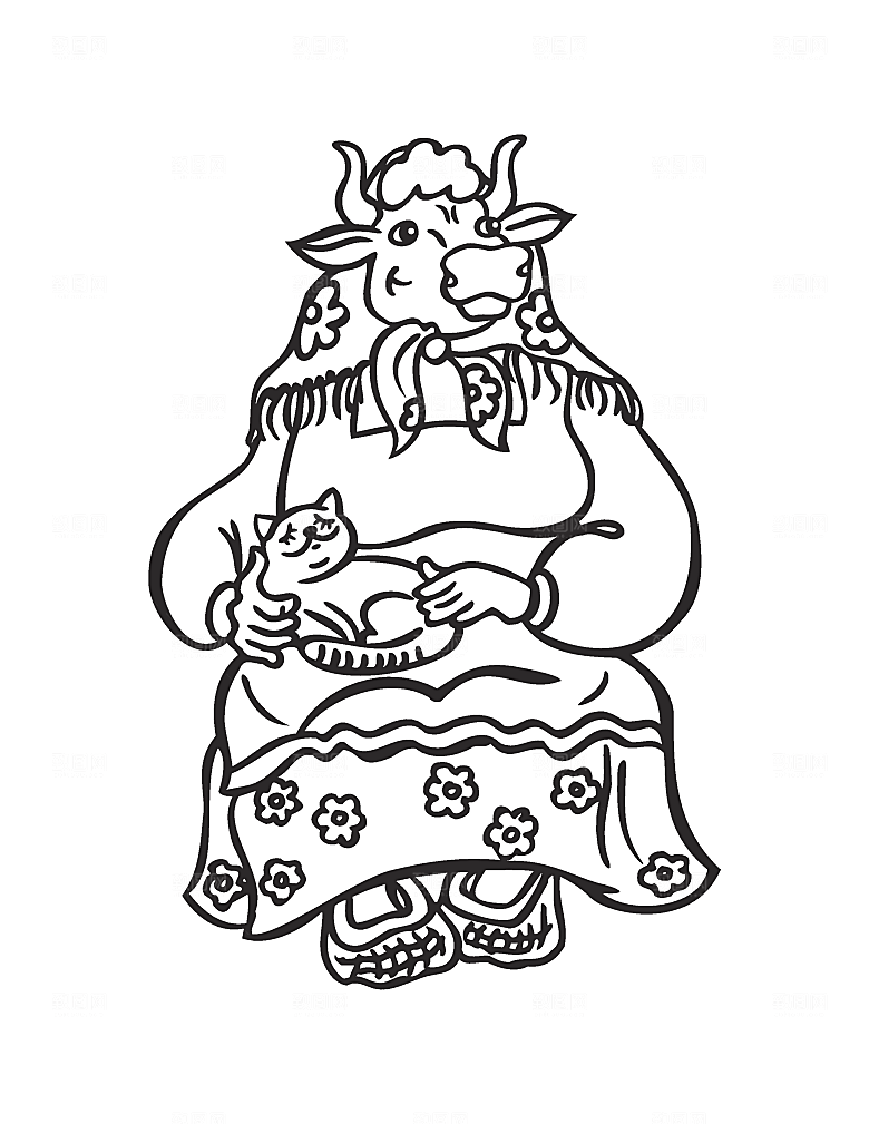 矢量母牛卡通素材