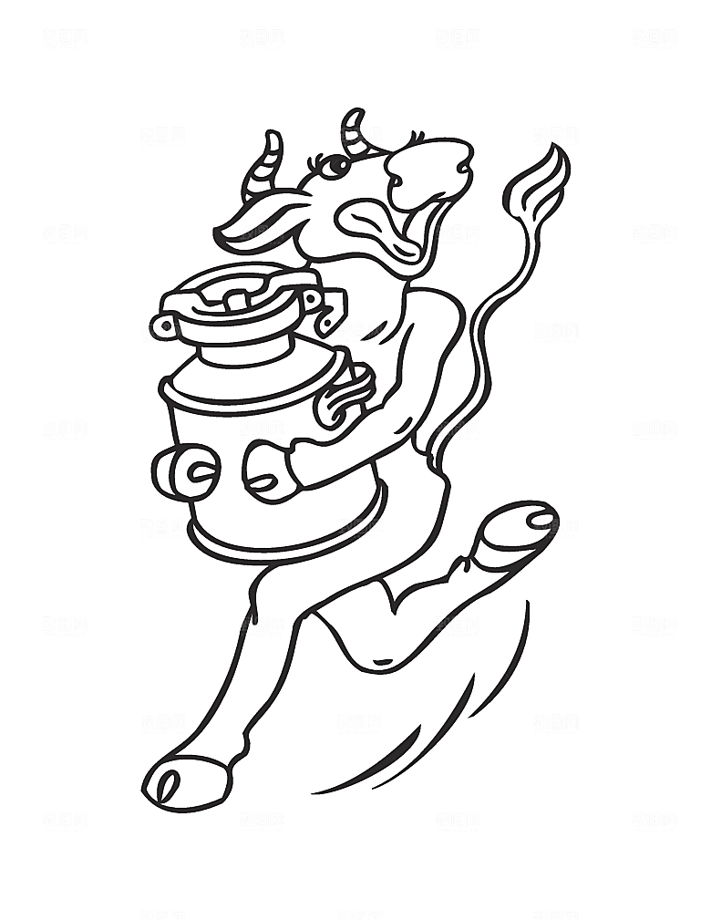 矢量母牛卡通素材