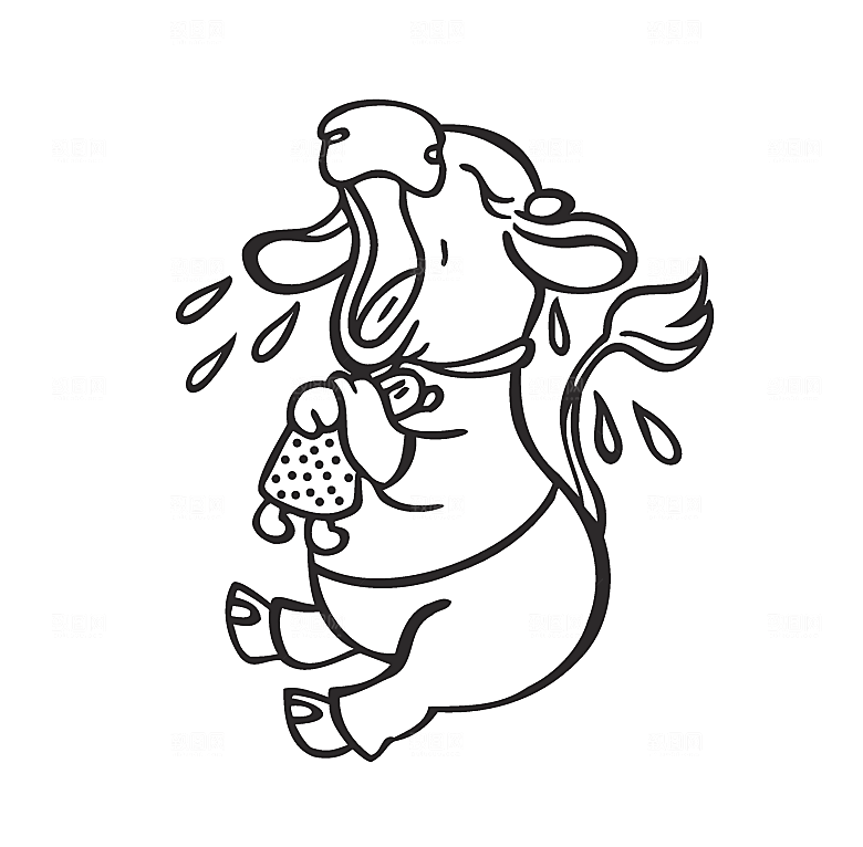 卡通小牛娱乐游玩素材