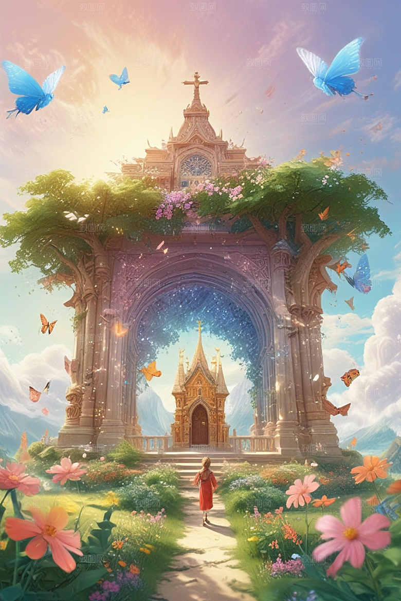 梦幻教堂中的神秘蝴蝶精灵