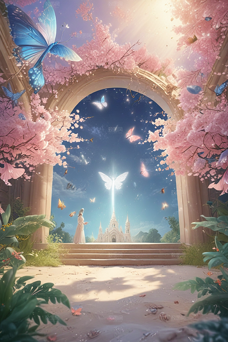 梦幻教堂中的神秘蝴蝶精灵