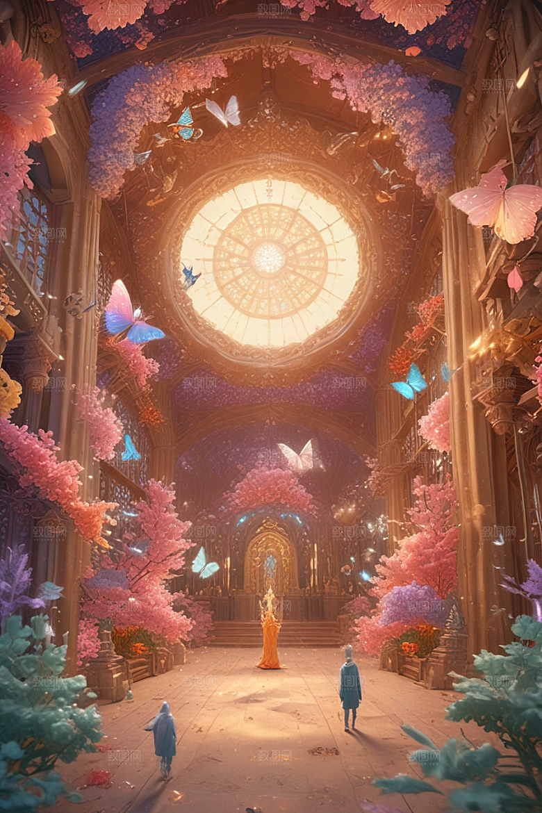 梦幻教堂中的神秘蝴蝶精灵