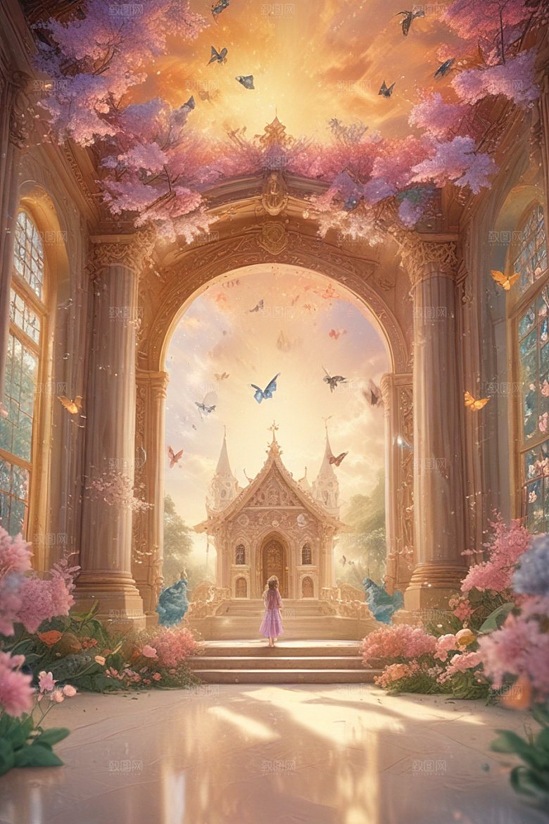 梦幻教堂中的神秘蝴蝶精灵