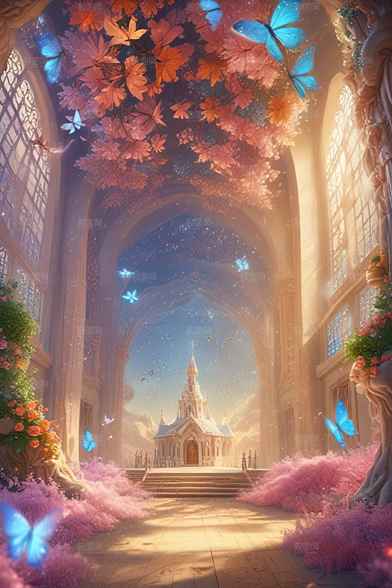 梦幻教堂中的神秘蝴蝶精灵