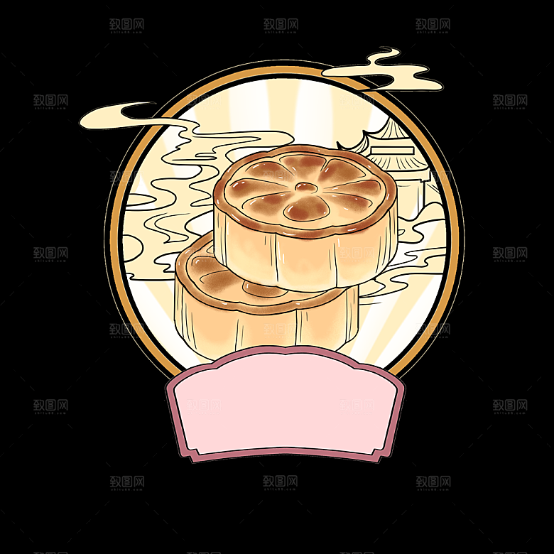 地方特色美食小吃甜点火锅元素插画