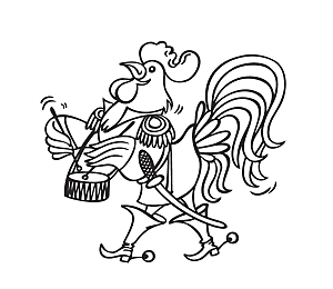 可爱大公鸡手绘素材