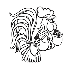 可爱大公鸡手绘素材