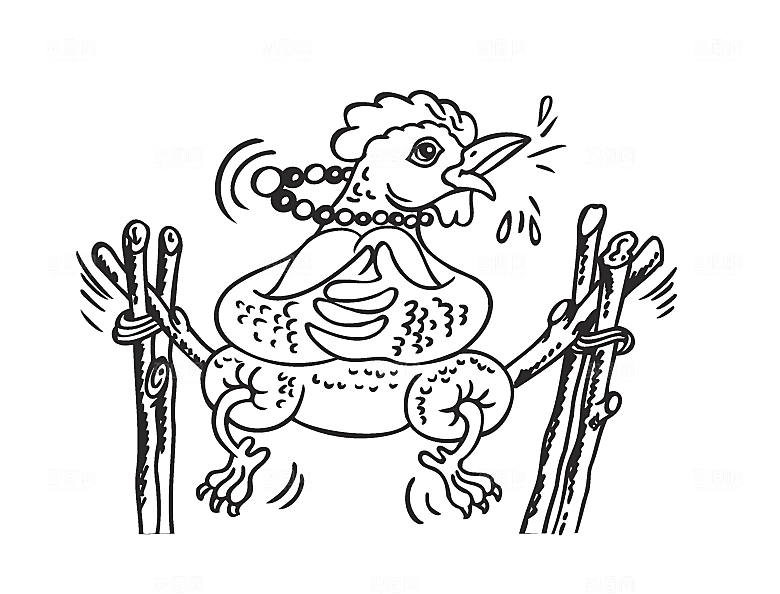 卡通手绘老母鸡png素材