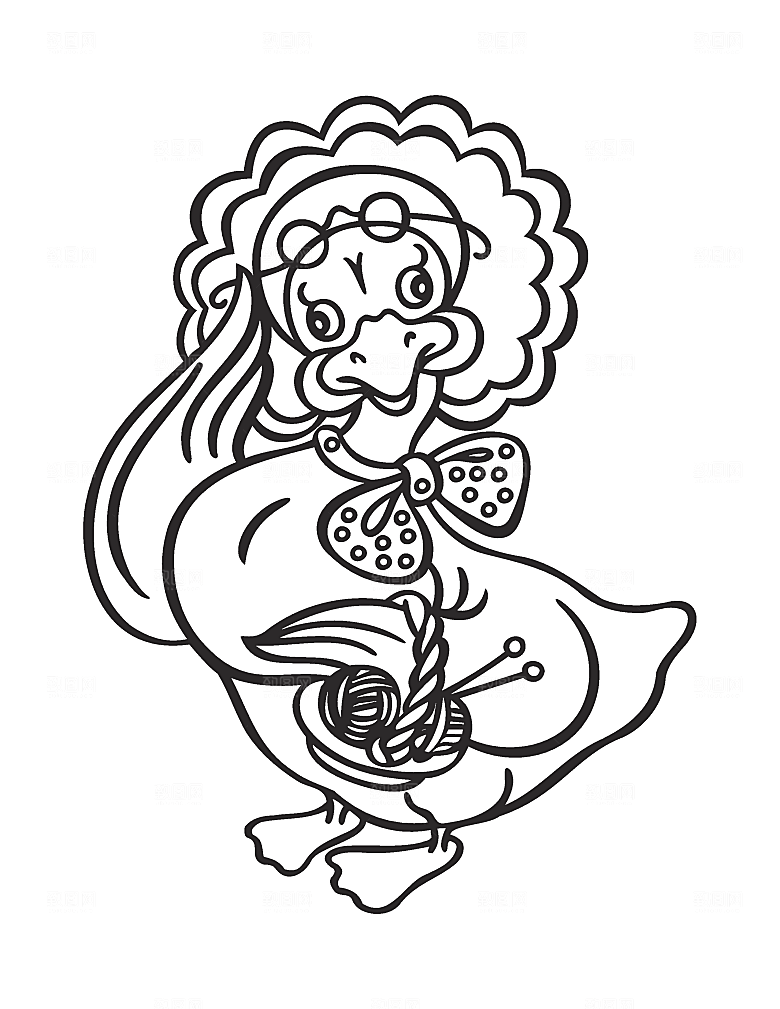 卡通手绘鸭子大鹅矢量素材