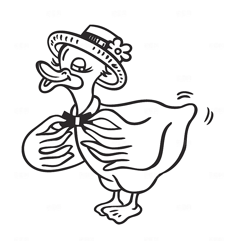 卡通手绘鸭子大鹅矢量素材