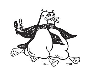 卡通动物企鹅元素