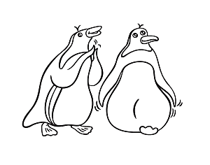 卡通动物企鹅元素