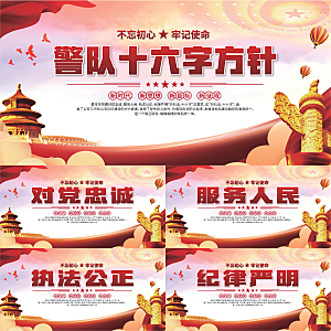 警队十六字方针展板系列