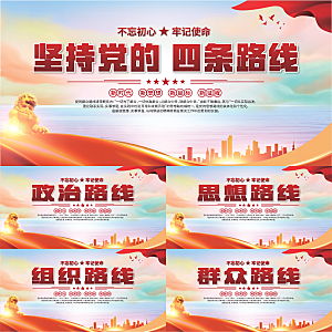 四条路线党建展板系列