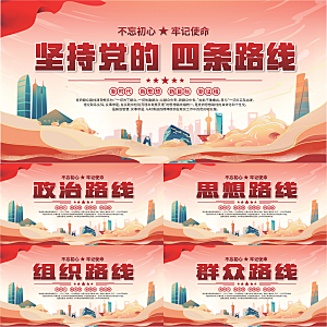 四条路线党建展板系列