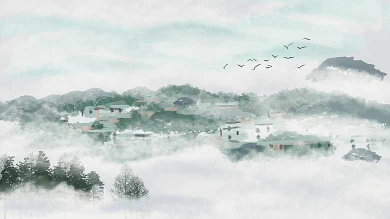 卡通手绘创意背景插画