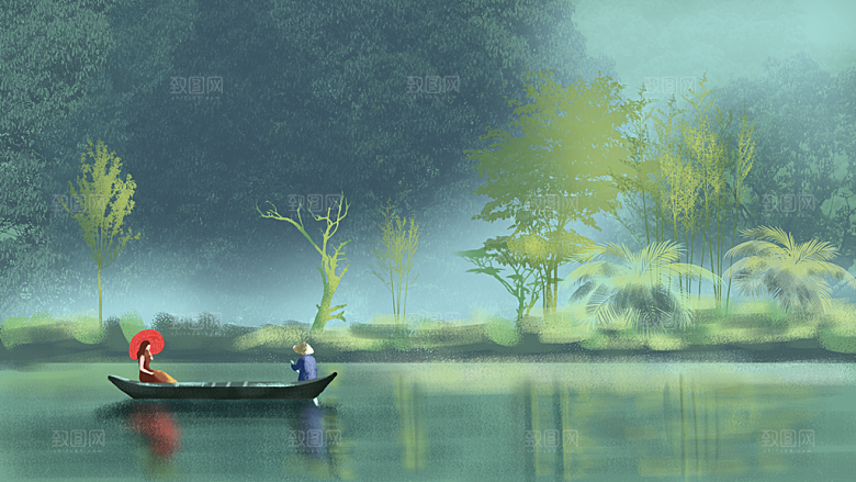 卡通手绘创意背景插画