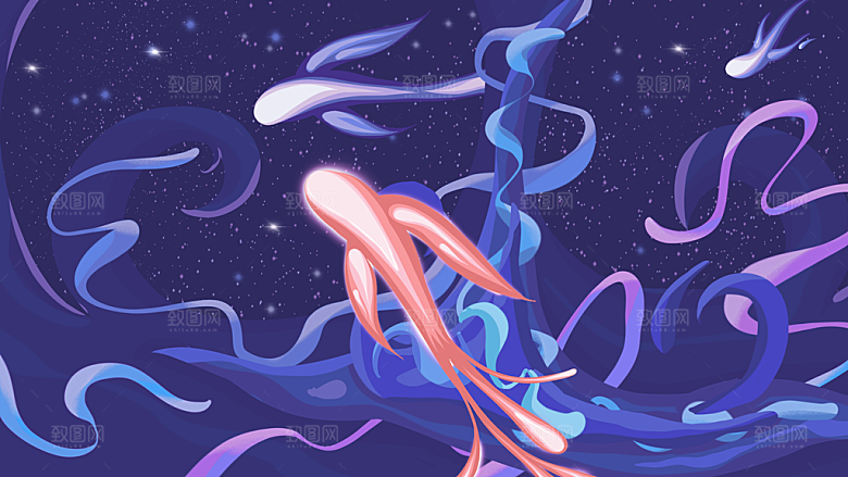 卡通手绘可爱插画风景
