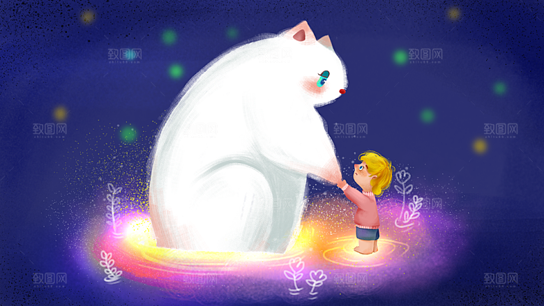 卡通手绘可爱插画背景