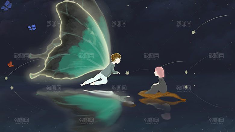 卡通手绘可爱插画背景