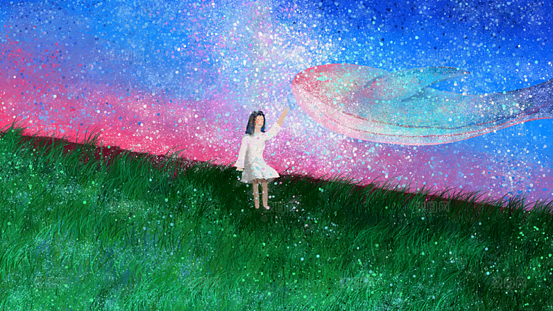 卡通手绘可爱插画背景