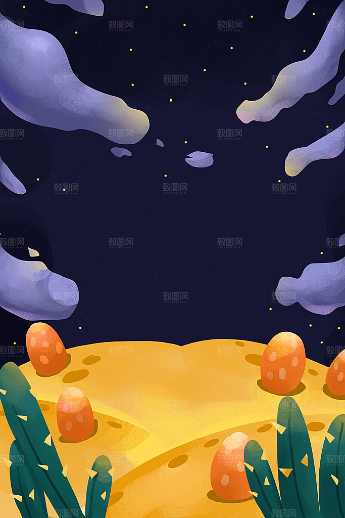 森系森林野外仙境插画海报风景