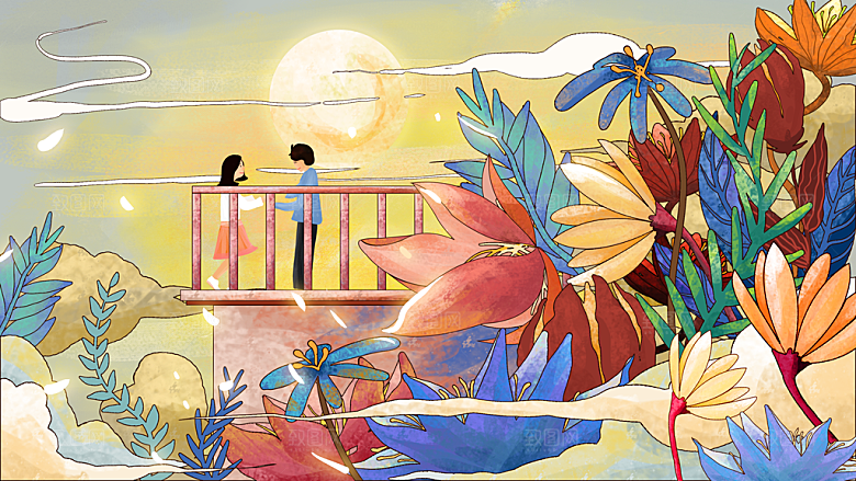 森系森林野外仙境插画海报风景