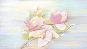 森系森林野外仙境插画海报风景