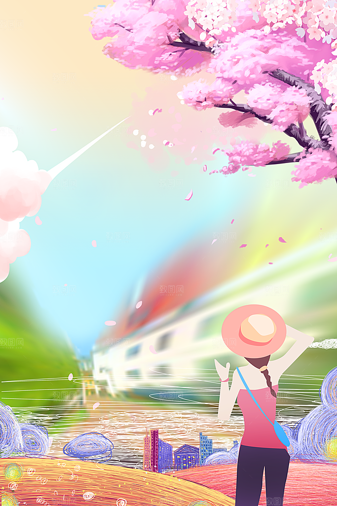 森系森林野外仙境插画海报风景