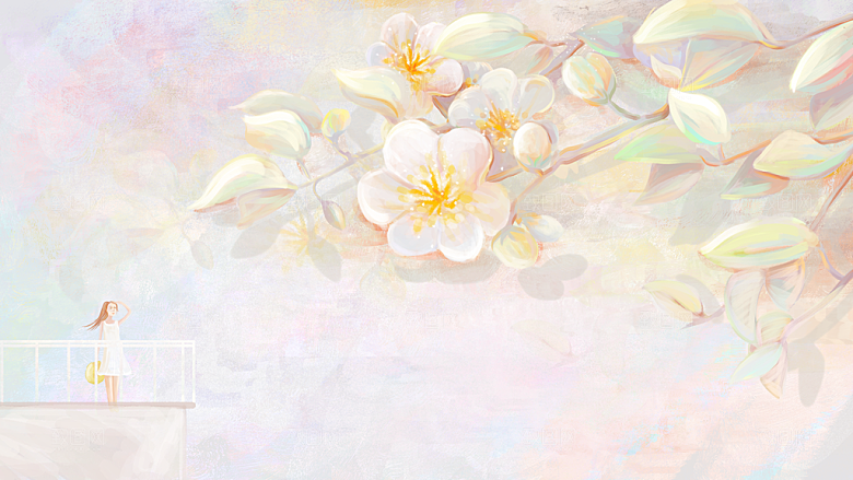 森系森林野外仙境插画海报风景