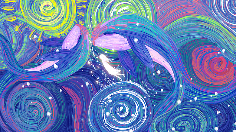森系森林野外仙境插画海报风景