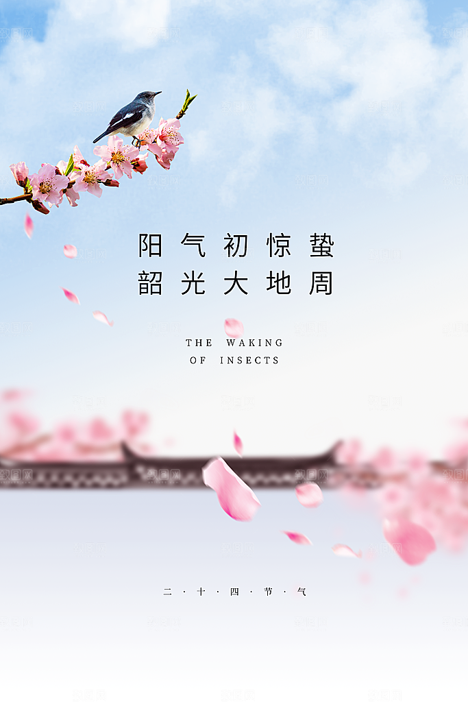 大气二十四节气惊蛰海报
