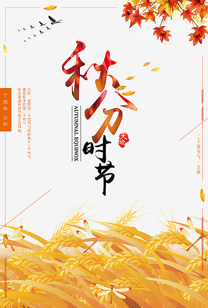 二十四节气秋分海报
