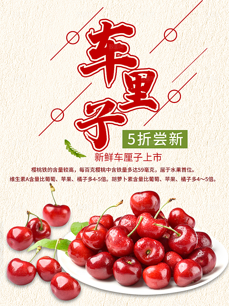 新鲜水果车厘子海报