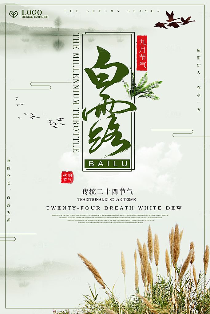 二十四节气白露海报