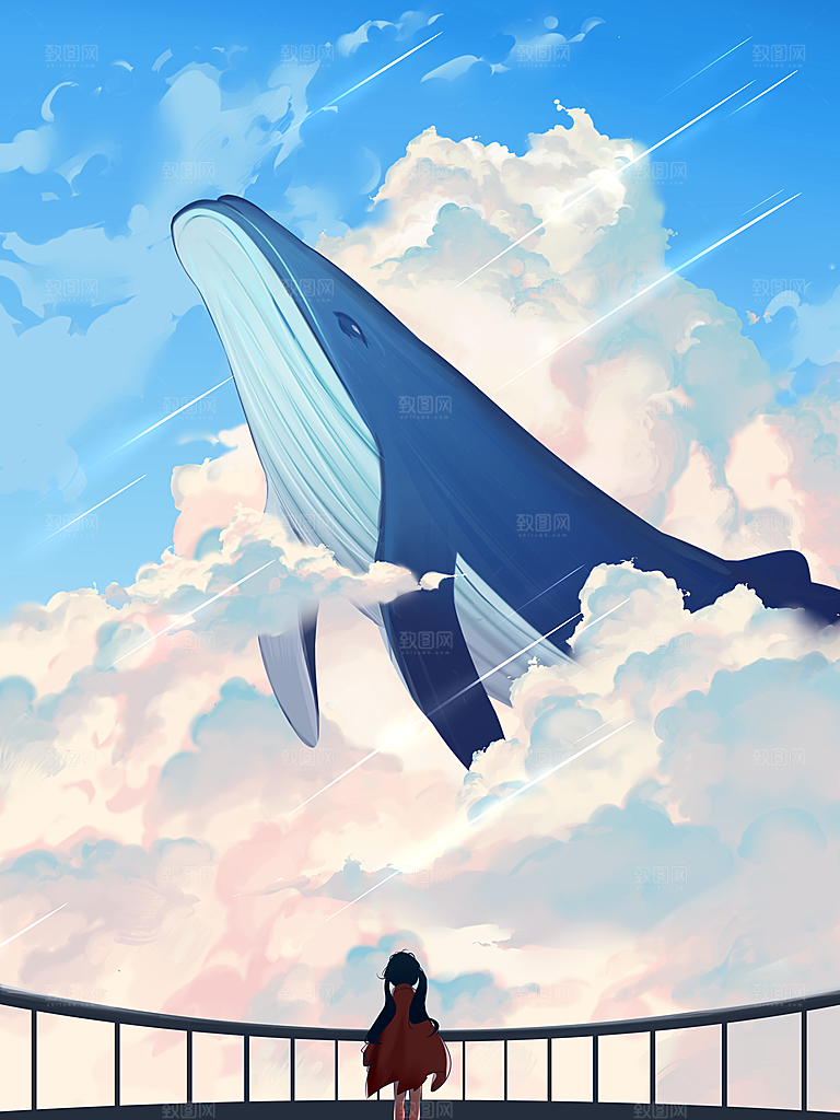治愈系唯美小清新海报插画