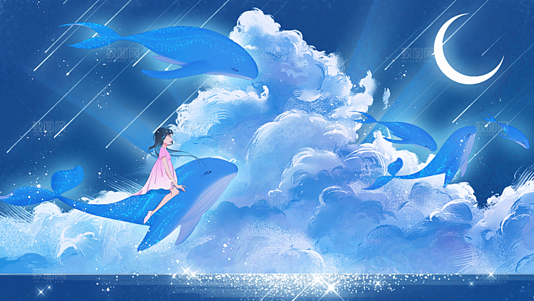 治愈系唯美小清新海报插画
