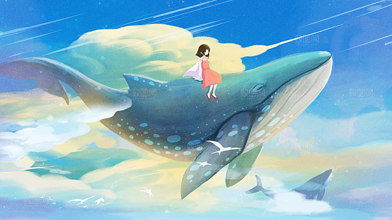 治愈系唯美小清新海报插画