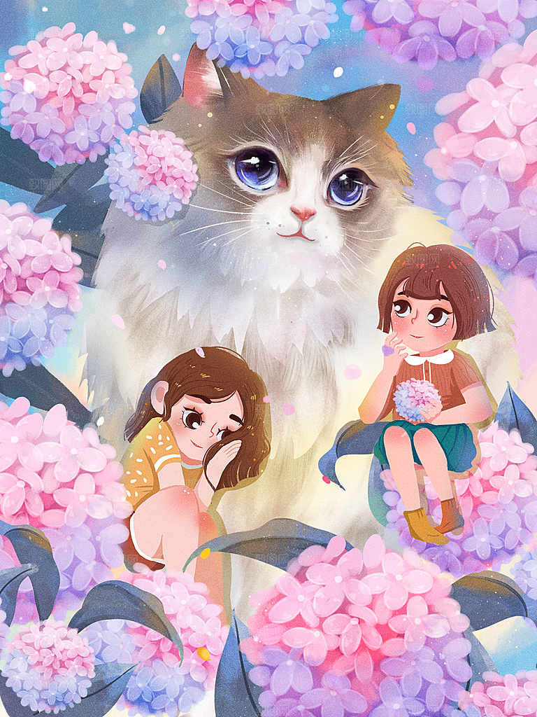 治愈系唯美小清新海报插画