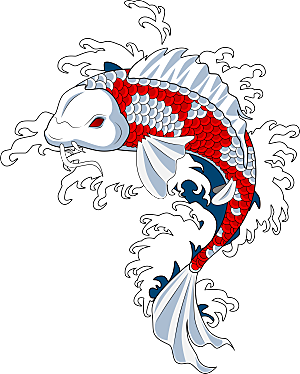 中国风手绘锦鲤鱼插画免抠PNG装饰设计