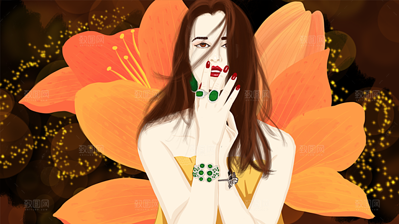 绿野仙踪卡通风格插画