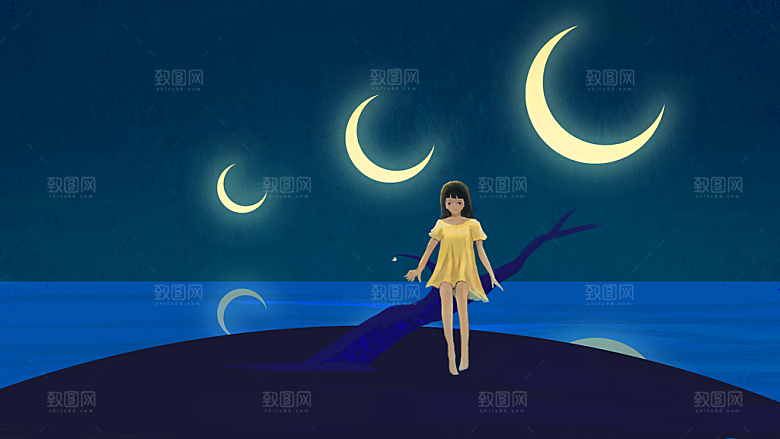 仙境主题卡通人物插画