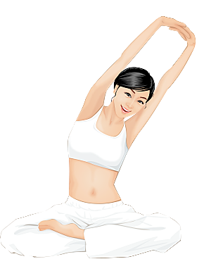 美女瑜伽健身普拉提人物动作姿态轮廓