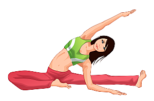 美女瑜伽健身普拉提人物动作姿态素材