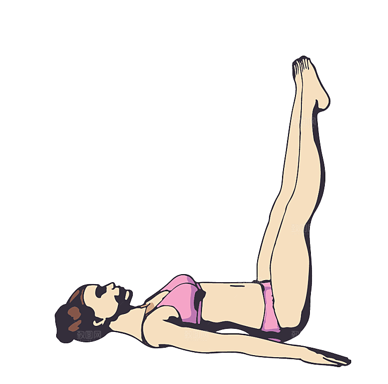 美女瑜伽健身普拉提人物动作姿态素材