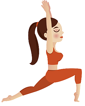 美女瑜伽健身普拉提人物动作姿态元素