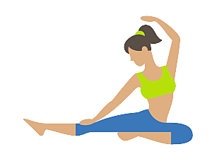 美女瑜伽健身普拉提人物动作姿态轮廓