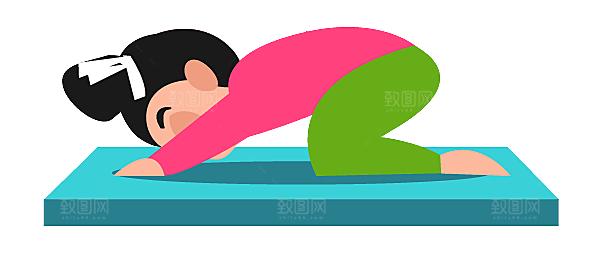 美女瑜伽健身普拉提人物动作姿态轮廓剪影