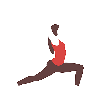 美女瑜伽健身普拉提人物动作姿态轮廓剪影