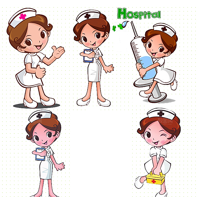 卡通手绘白衣天使医生护士医疗行业人物素材